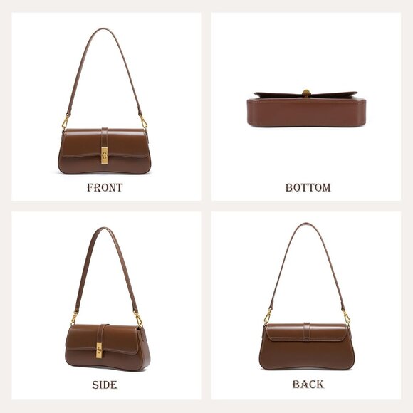 Premium Leather Shoulder Bag with Removable Straps - Ideal Gift for Women - Picture 6 of 6